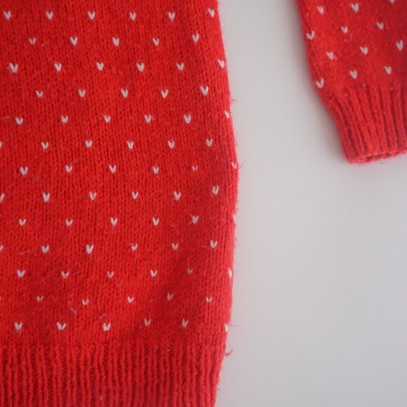 Handmade Red Knit with Black Scottish Terrier 100% Wool Mock Neck Sweater M - Picture 6 of 12